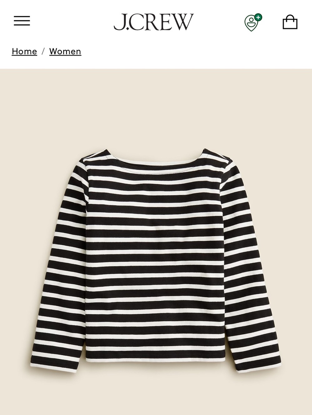 J. Crew Classic mariner cloth boatneck T-shirt in stripe